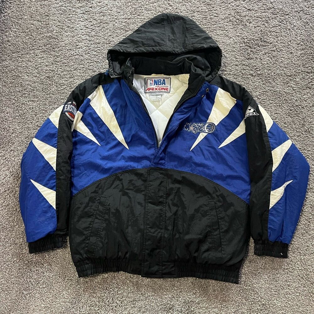 Orlando Magic Apex One Puffer Jacket Men’s Large NBA Removable Hood Vintage 90s